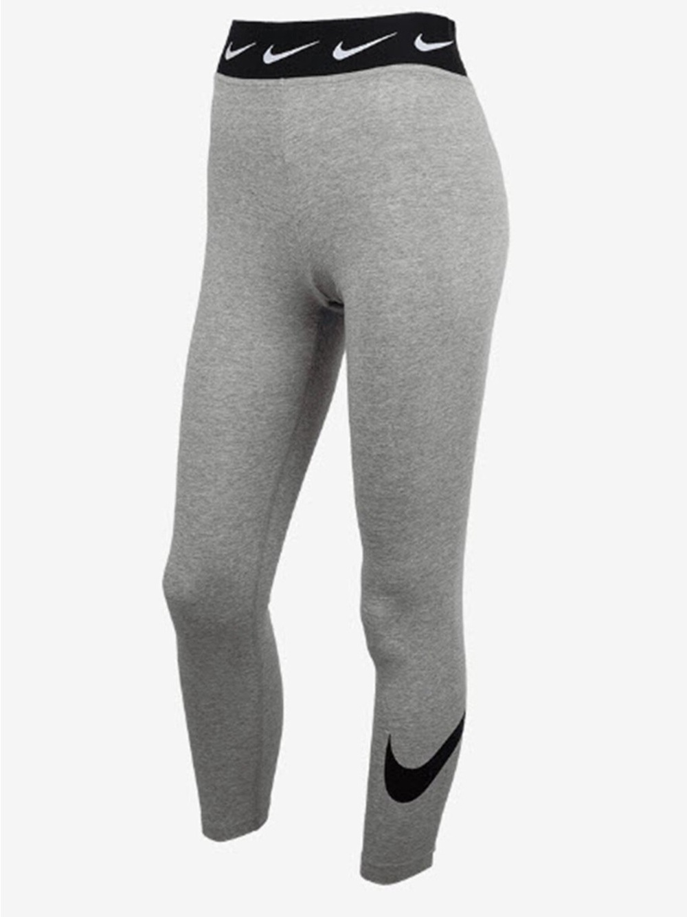 Nike Gray Leggings with Black Logo Waistband